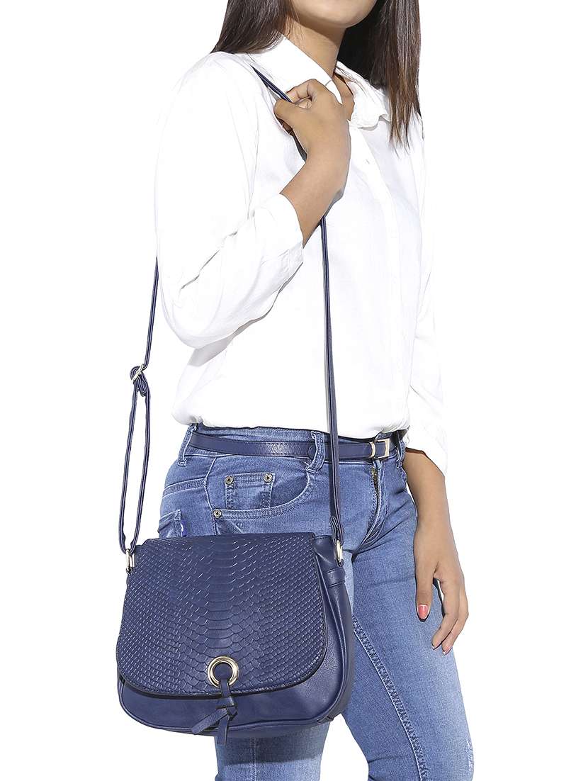 blue leatherette sling bag - 13464692 -  Standard Image - 5