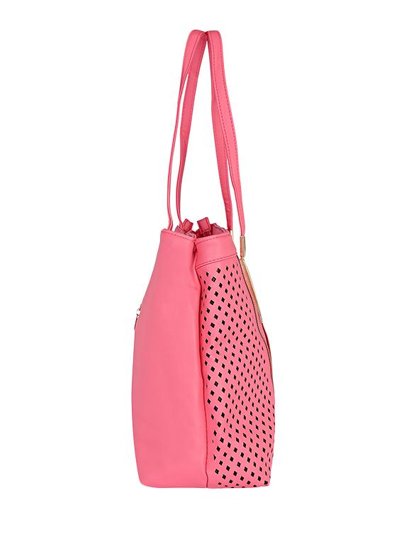 pink leatherette handbag - 13465899 - Standard Image - 3