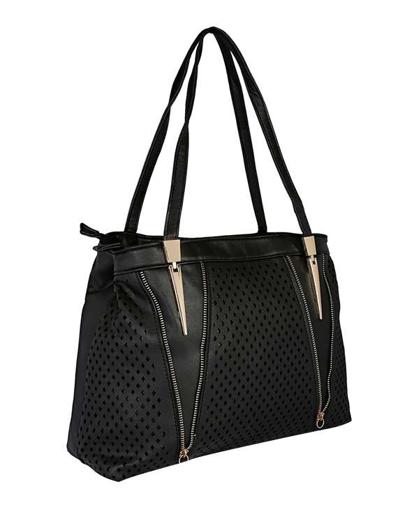 black leatherette handbag - 13465901 -  Standard Image - 3