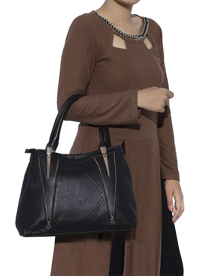 black leatherette handbag - 13465901 -  Standard Image - 5