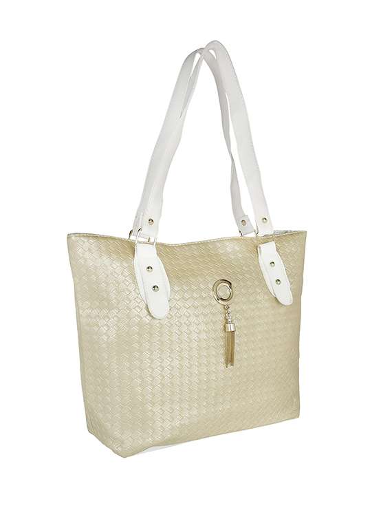 gold leatherette handbag - 13465905 -  Standard Image - 3