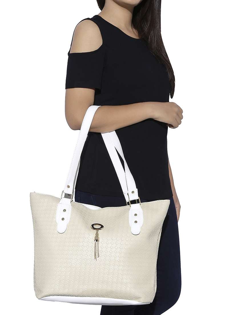 cream leatherette handbag - 13465908 -  Standard Image - 5