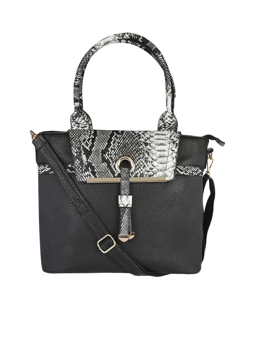 black leatherette handbag - 13466002 -  Zoom Image - 0