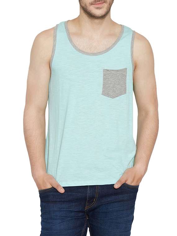 blue cotton vest - 13466361 -  Zoom Image - 0
