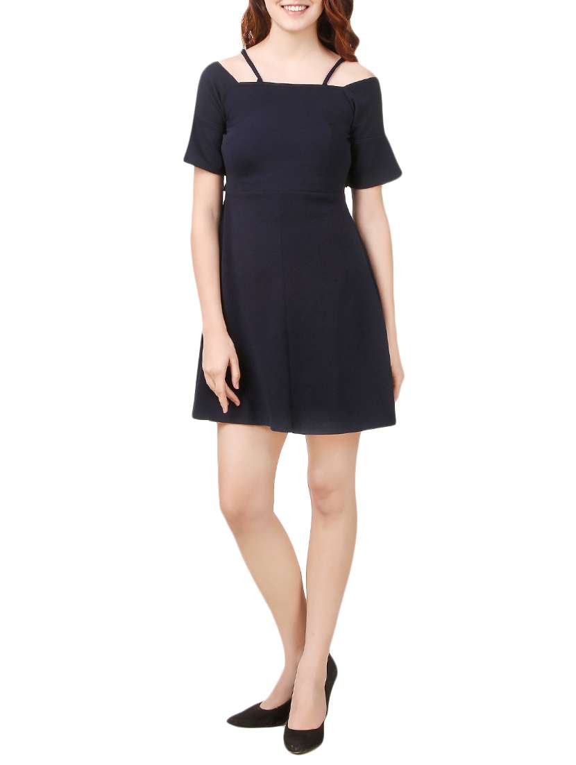 navy blue skater dress