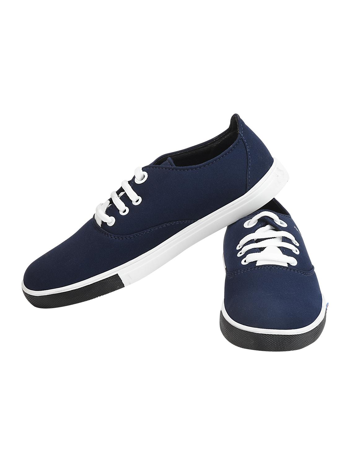 navy canvas lace up sneaker - 13470375 - Standard Image - 3