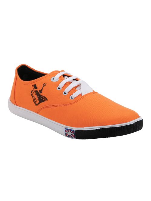 orange canvas lace up sneaker - 13470377 -  Standard Image - 0