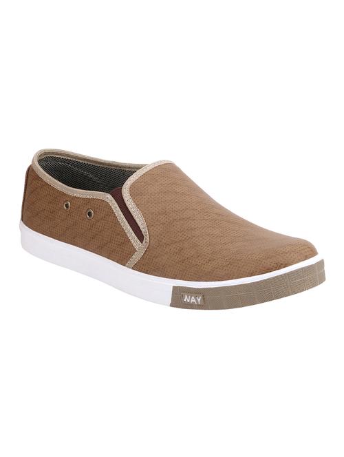tan leatherette slip on shoe - 13470380 - Standard Image - 0