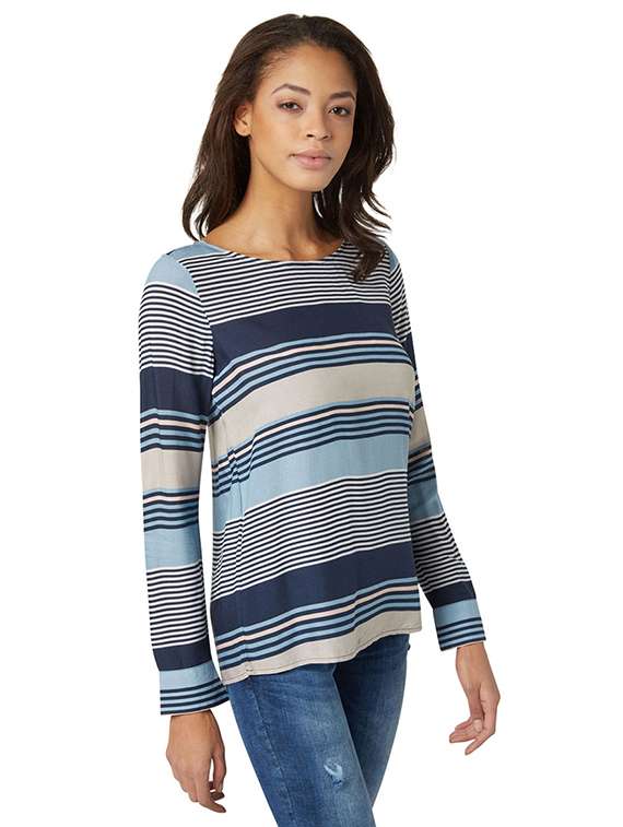 multicolored striped viscose regular tee