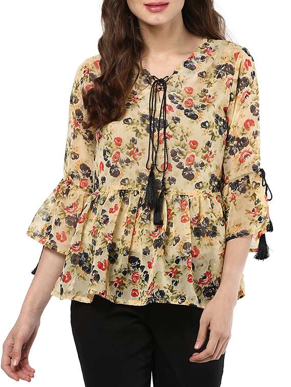 beige georgette top