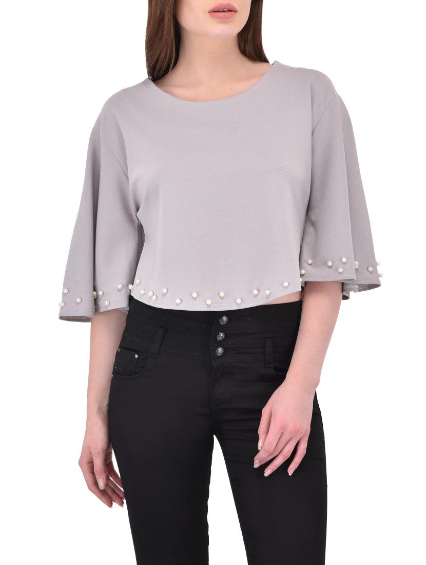 grey viscose top - 13542885 -  Zoom Image - 0