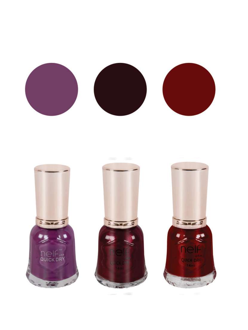 nelf usa quick dry glossy nail paint combo
