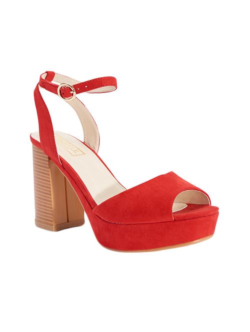 red ankle strap sandal - 13550807 - Standard Image - 0