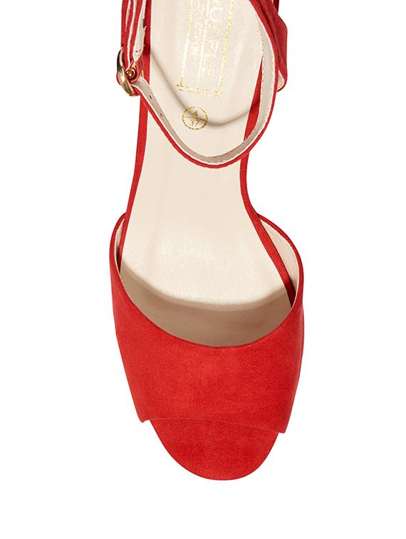 red ankle strap sandal - 13550807 - Standard Image - 3