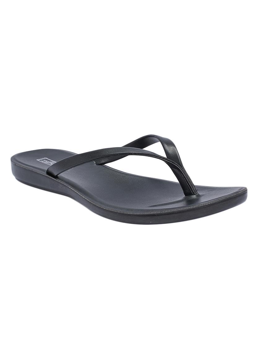 black leatherette  flip flops - 13550838 -  Zoom Image - 0