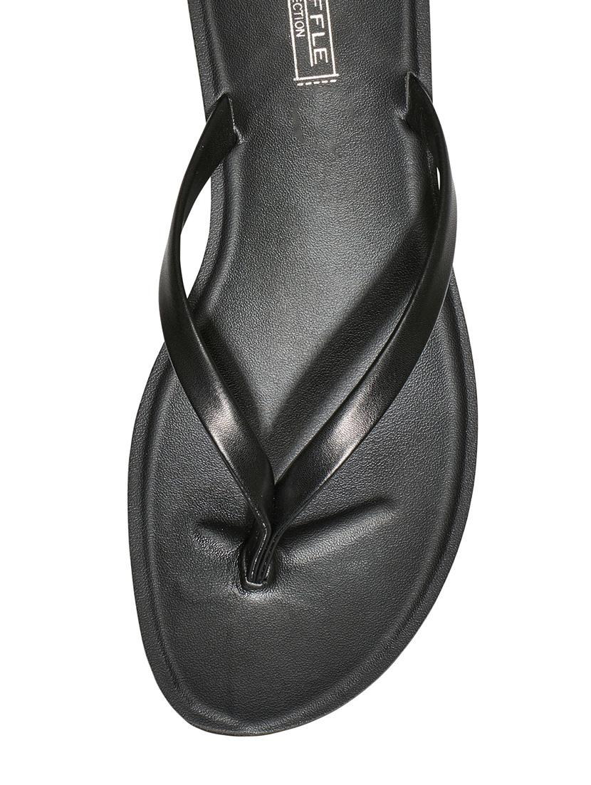 black leatherette flip flops - 13550838 - Standard Image - 3
