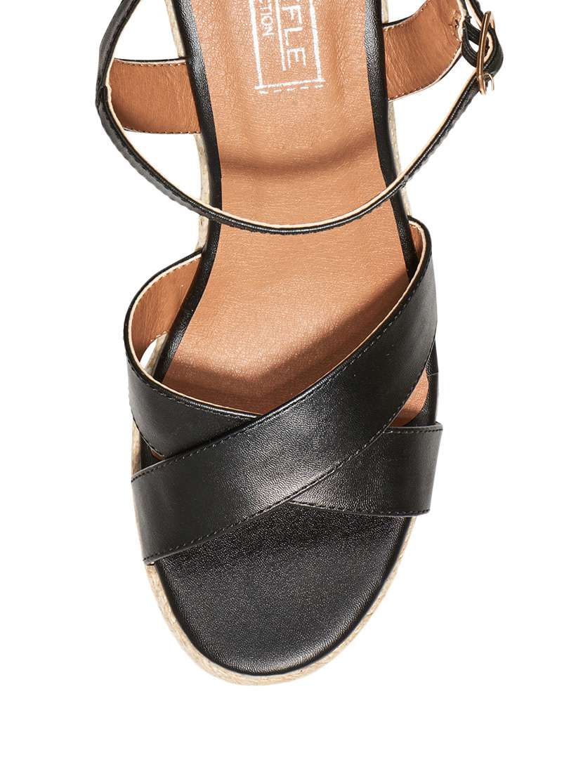 black ankle strap wedge - 13551026 - Standard Image - 3