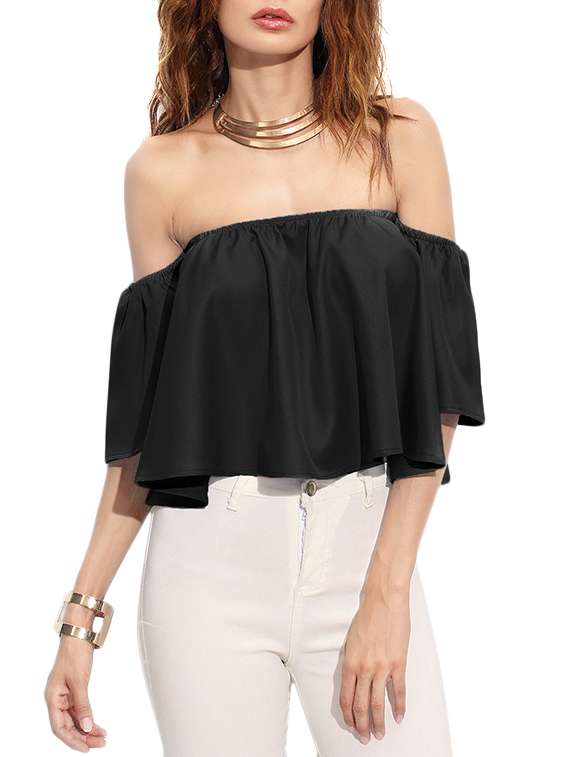 bell sleeved off shoulder crop top