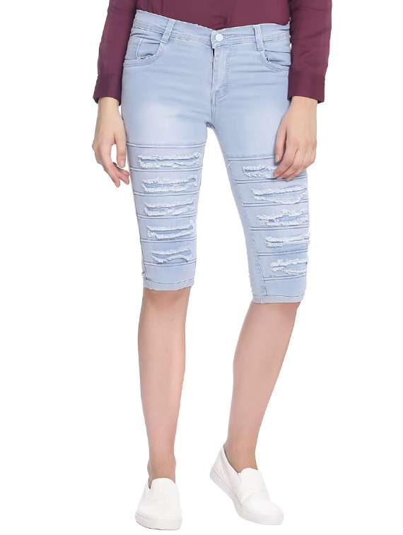 light blue denim capris - 13552851 - Zoom Image - 0