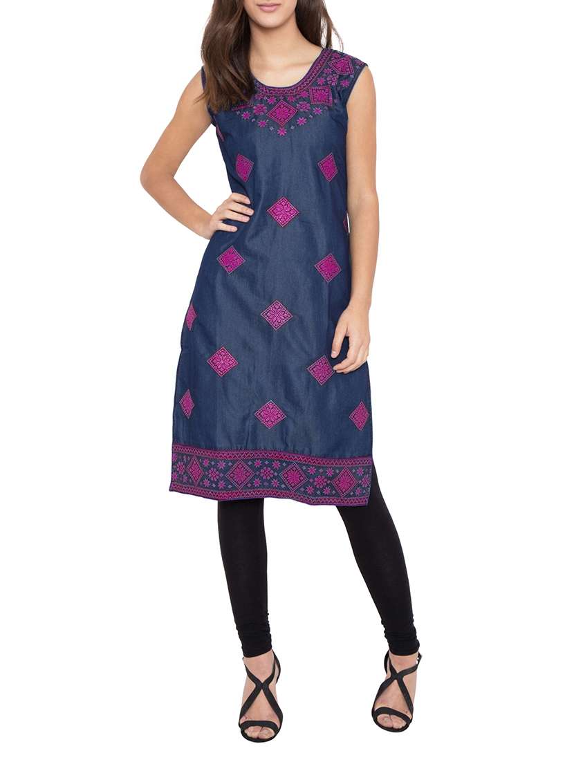 Embroidered straight kurta