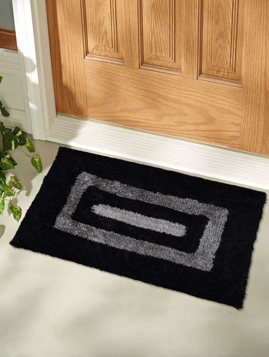 black cotton door mat