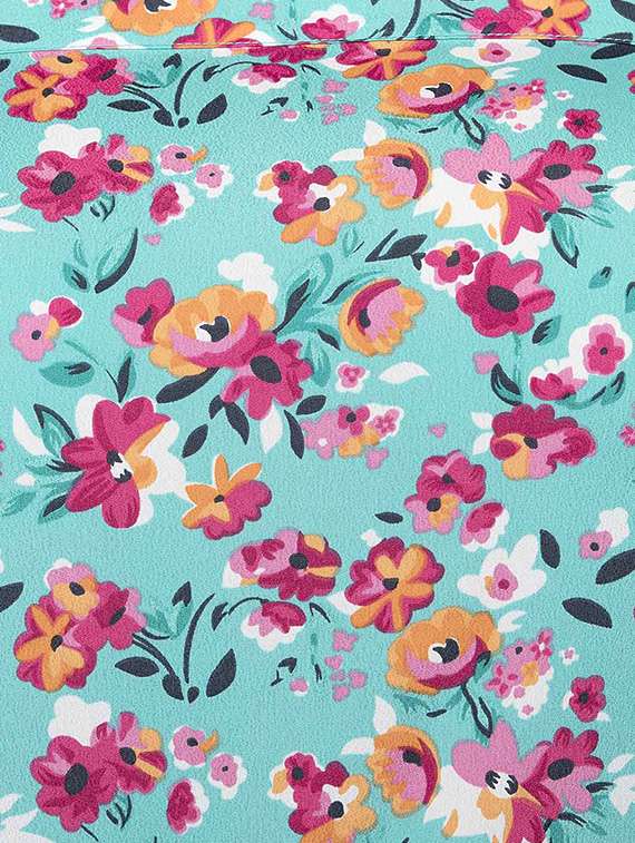 blue floral printed regular top - 13600003 -  Standard Image - 3