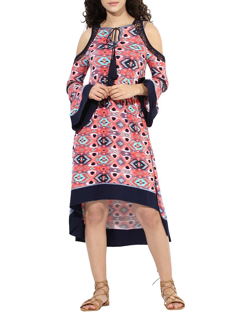 pink viscose high low dress