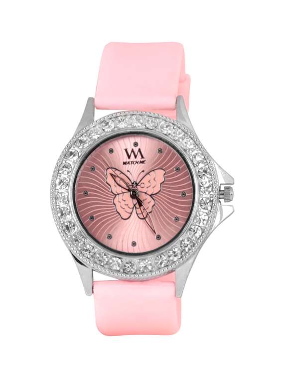 watch me round dial silicone strap analog watch - 13604776 -  Zoom Image - 0