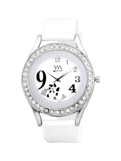 watch me white round dial silicone strap analog watch - 13604784 - Standard Image - 0