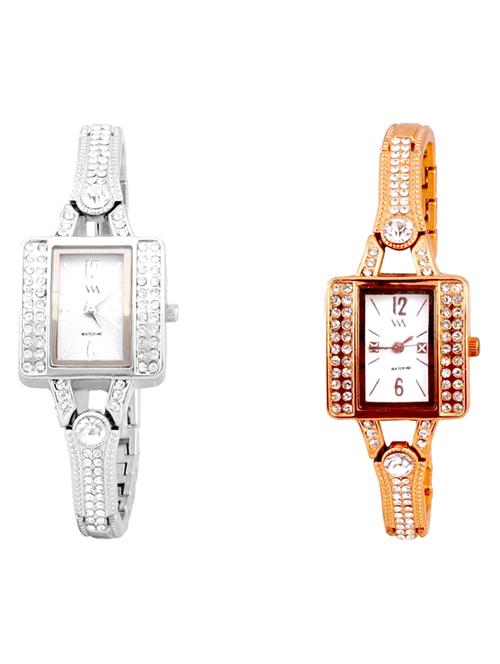 watch me stainless steel analog watch combo - 13604881 - Standard Image - 0