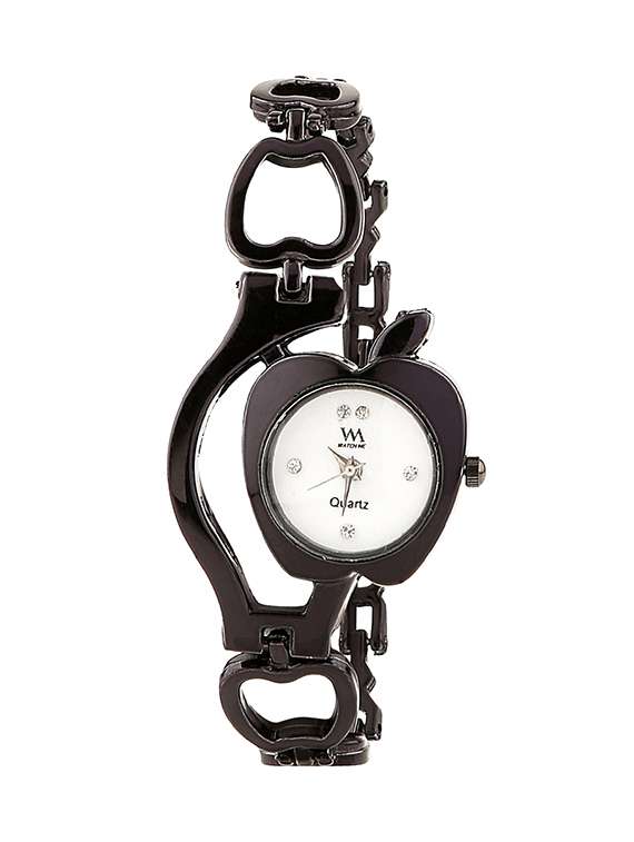 watch me white dial black metal watch wmal-128 - 13604900 -  Zoom Image - 0