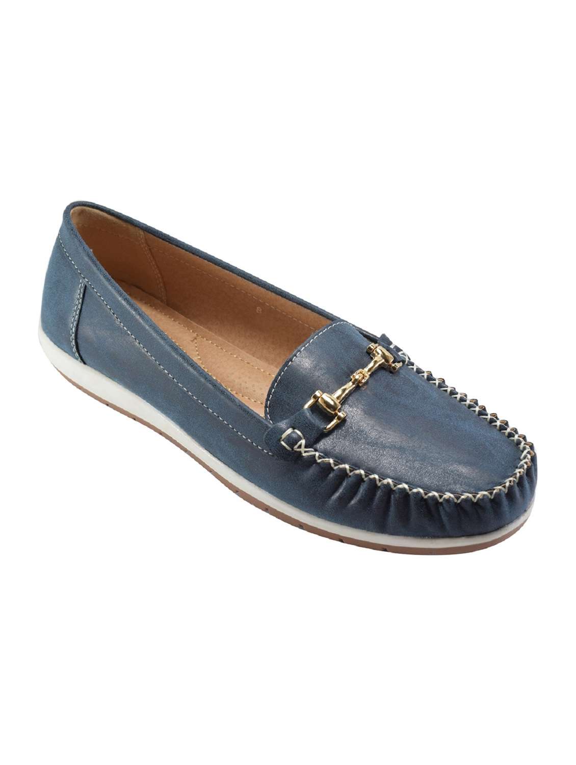 navy faux leather slip on loafers