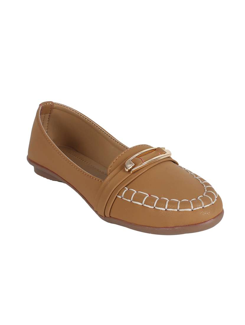 brown faux leather slip on loafers