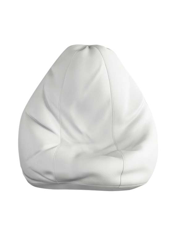 solid pattern leatherette bean bag without beans white