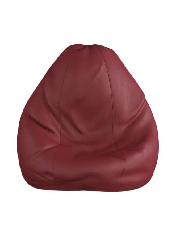 solid pattern leatherette bean bag without beans maroon