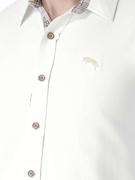 white cotton casual shirt - 13650107 - Standard Image - 3