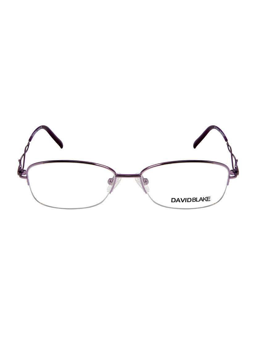 david blake purple oval half rim eyeframe