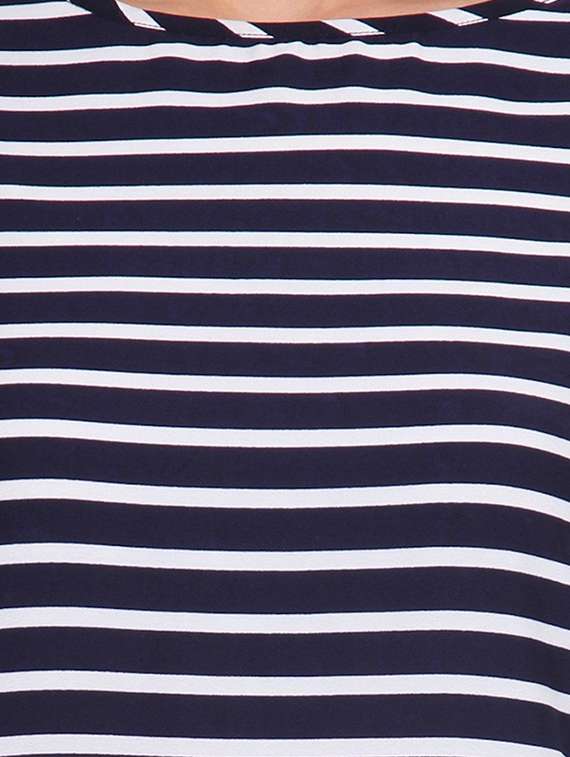 navy blue striped poly crepe top - 13653655 - Standard Image - 3
