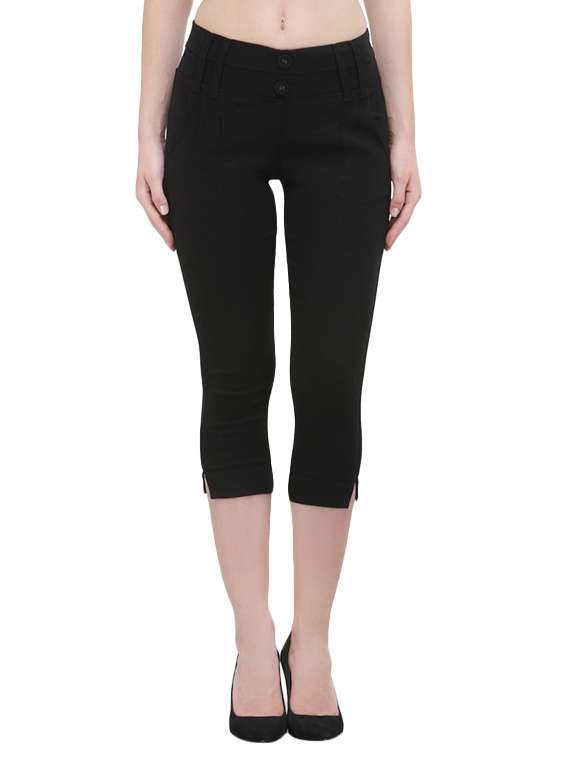 black cotton capri - 13656886 -  Zoom Image - 0