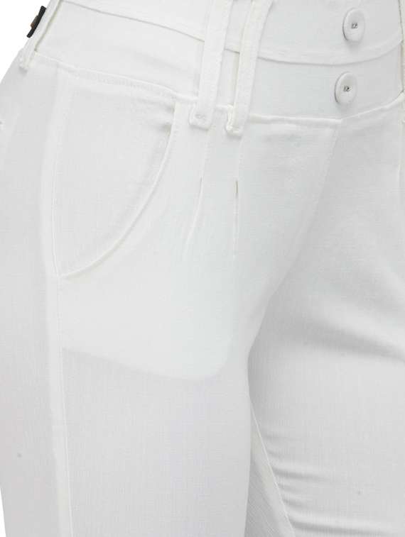white cotton capri - 13656891 - Standard Image - 3