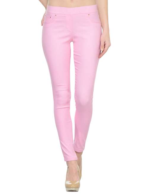 pink cotton jeggings - 13656912 - Standard Image - 0