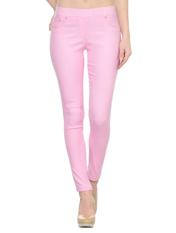 pink cotton jeggings - 13656912 - Zoom Image - 0