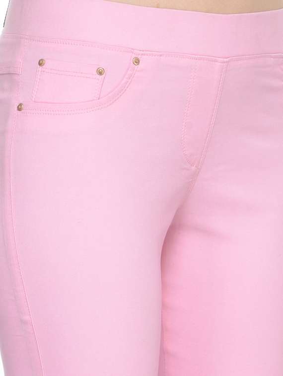 pink cotton jeggings - 13656912 - Standard Image - 3