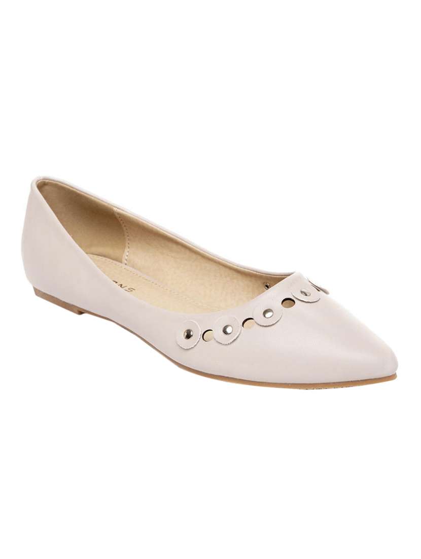 pink leatherette slip on ballerina - 13657726 - Zoom Image - 0