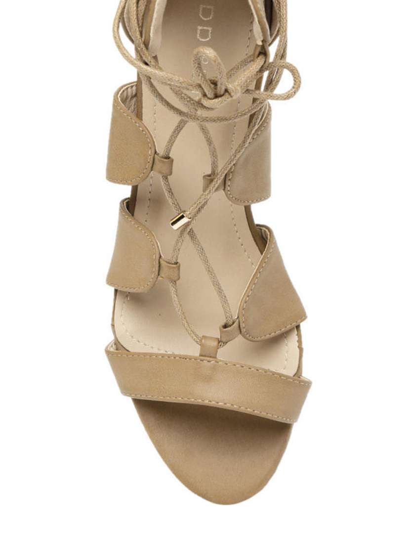 brown pu gladiators sandals - 13657734 - Standard Image - 3