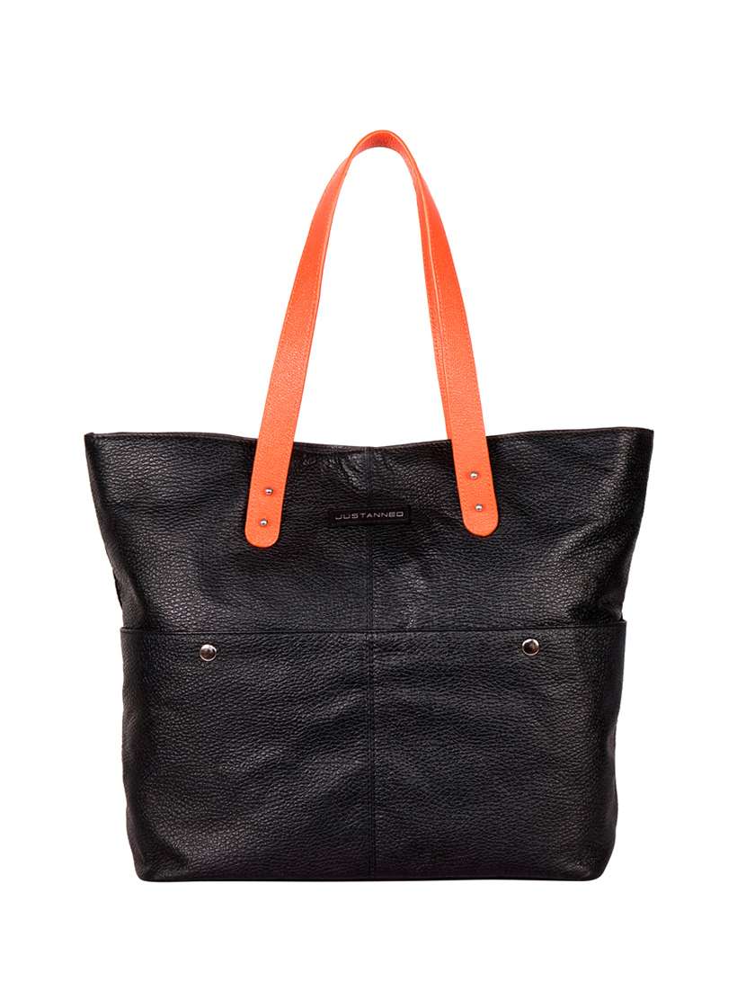 black leather regular satchel