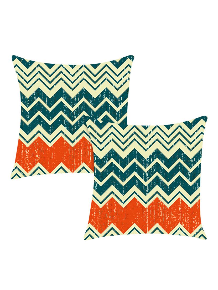 multi colored digitally printed set of 2 satin cushion cover - 13662529 -  Zoom Image - 0