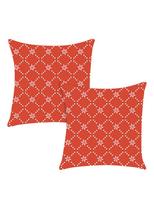 red digitally printed set of 2 satin cushion cover - 13662533 - Standard Image - 0