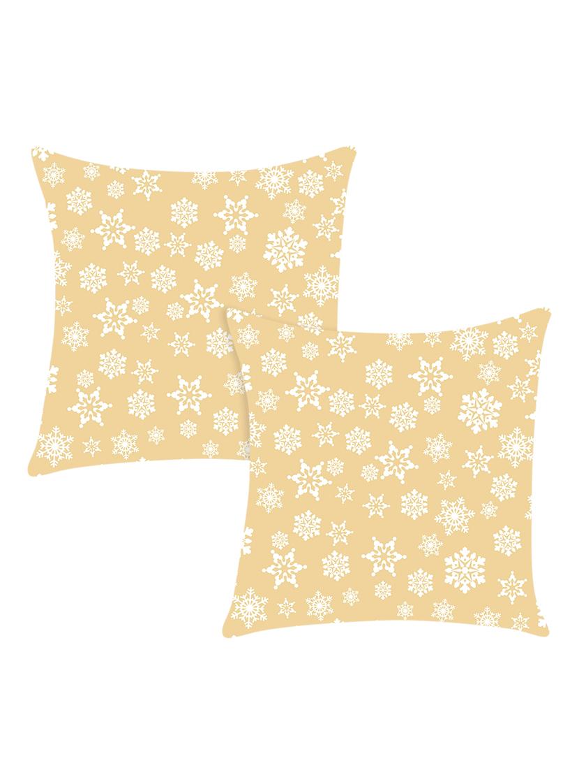 beige digitally printed set of 2 satin cushion cover - 13662535 - Zoom Image - 0