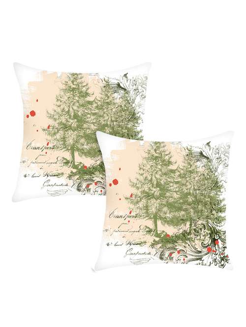 multi colored digitally printed set of 2 satin cushion cover - 13662547 - Standard Image - 0